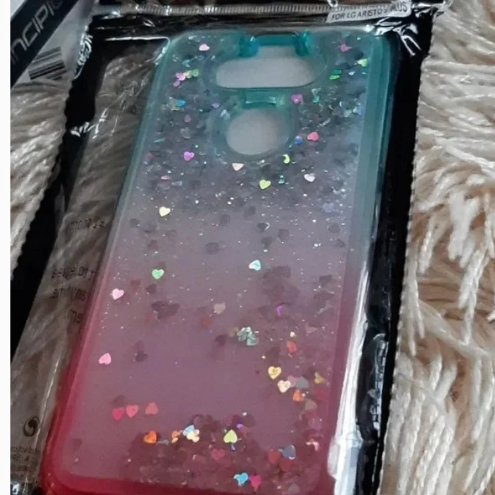 COVERLAB galaxy wireless liquid glit for LG k51 case - teal/pink new